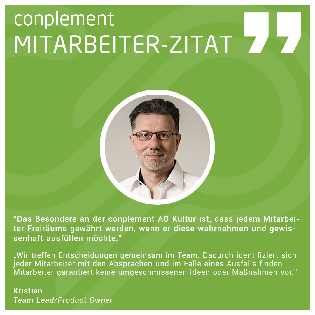 Mann mit Brille und Zitat