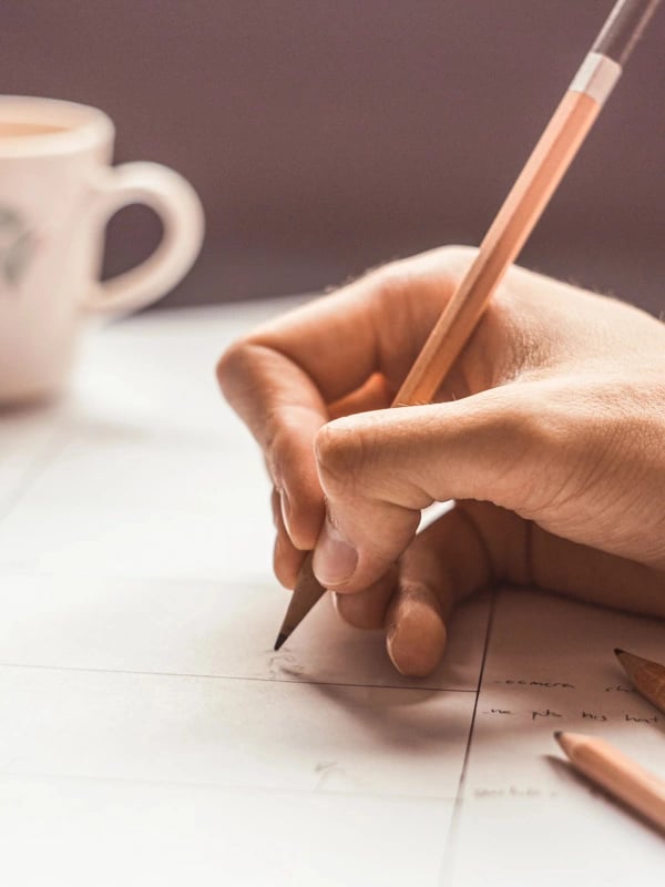 Hand mit Stift