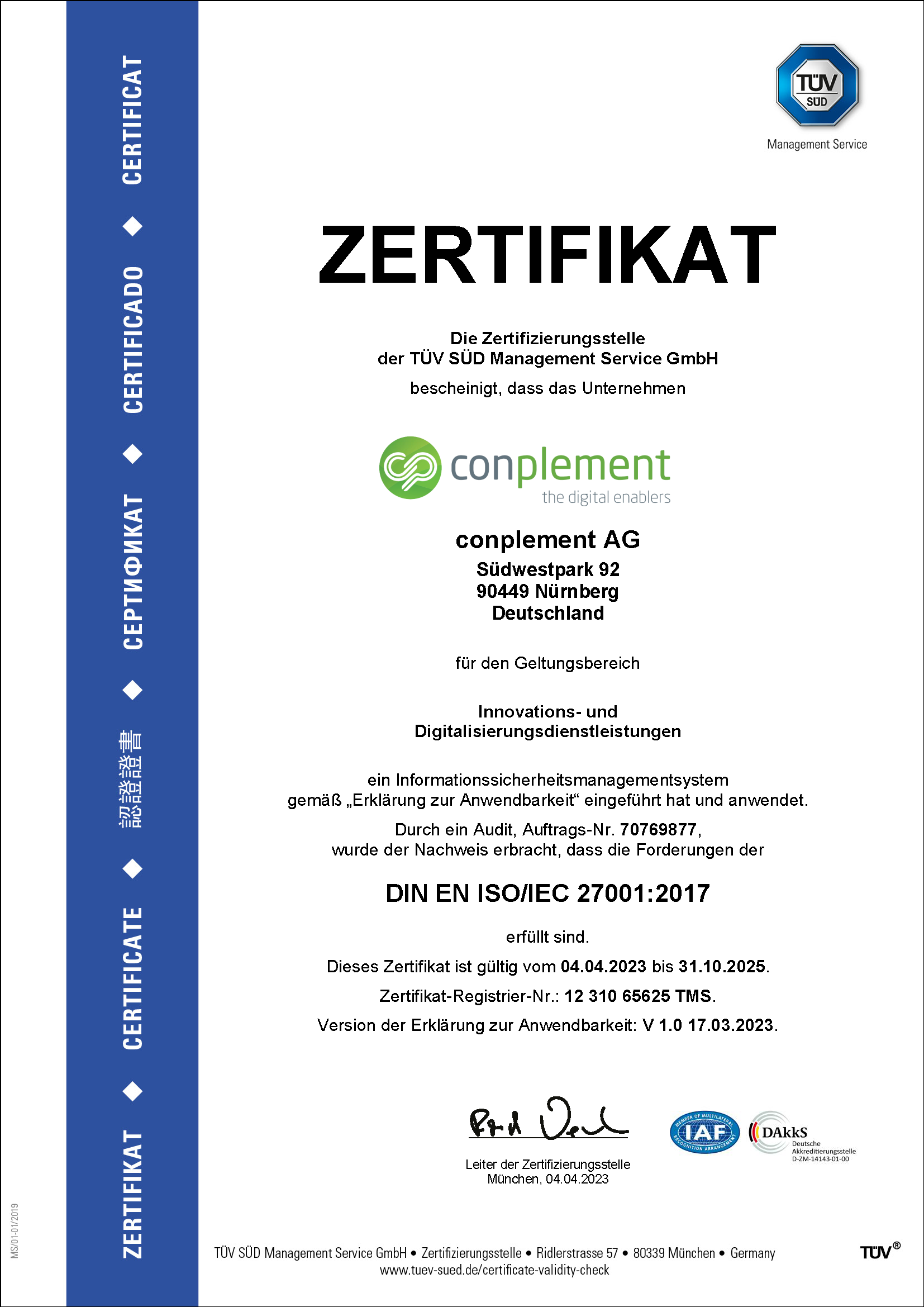 ISO_ZertifikatEN ISOIEC 270012017