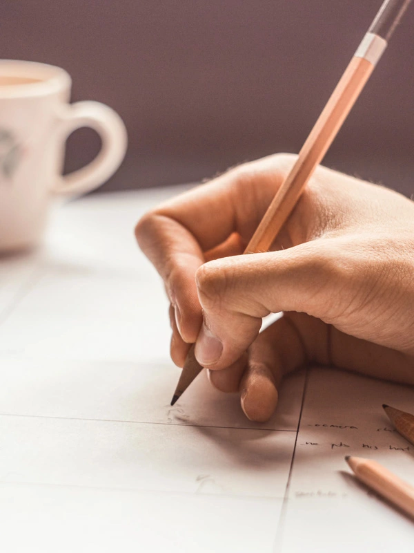 Hand mit Stift